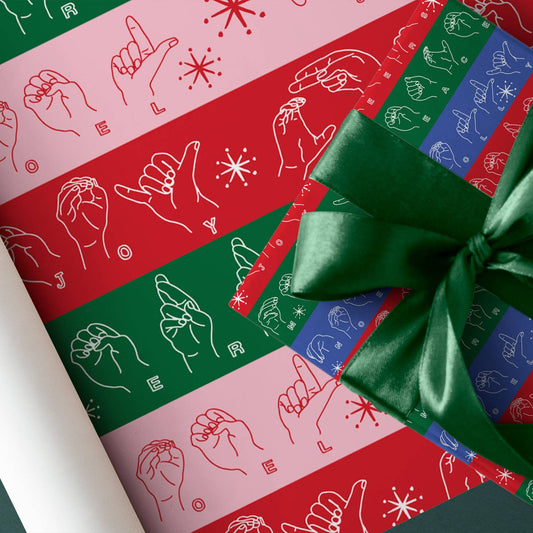 “Signs of the Season ASL (American Sign Language) Gift Wrap Paper