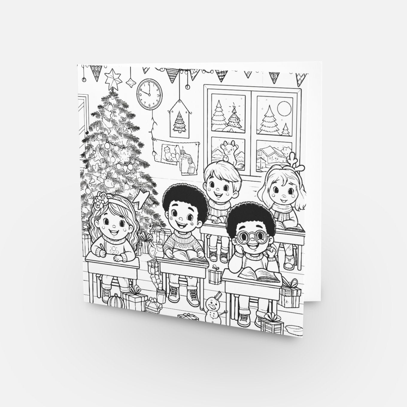 Color Your Greeting Card A+ Christmas Wishes