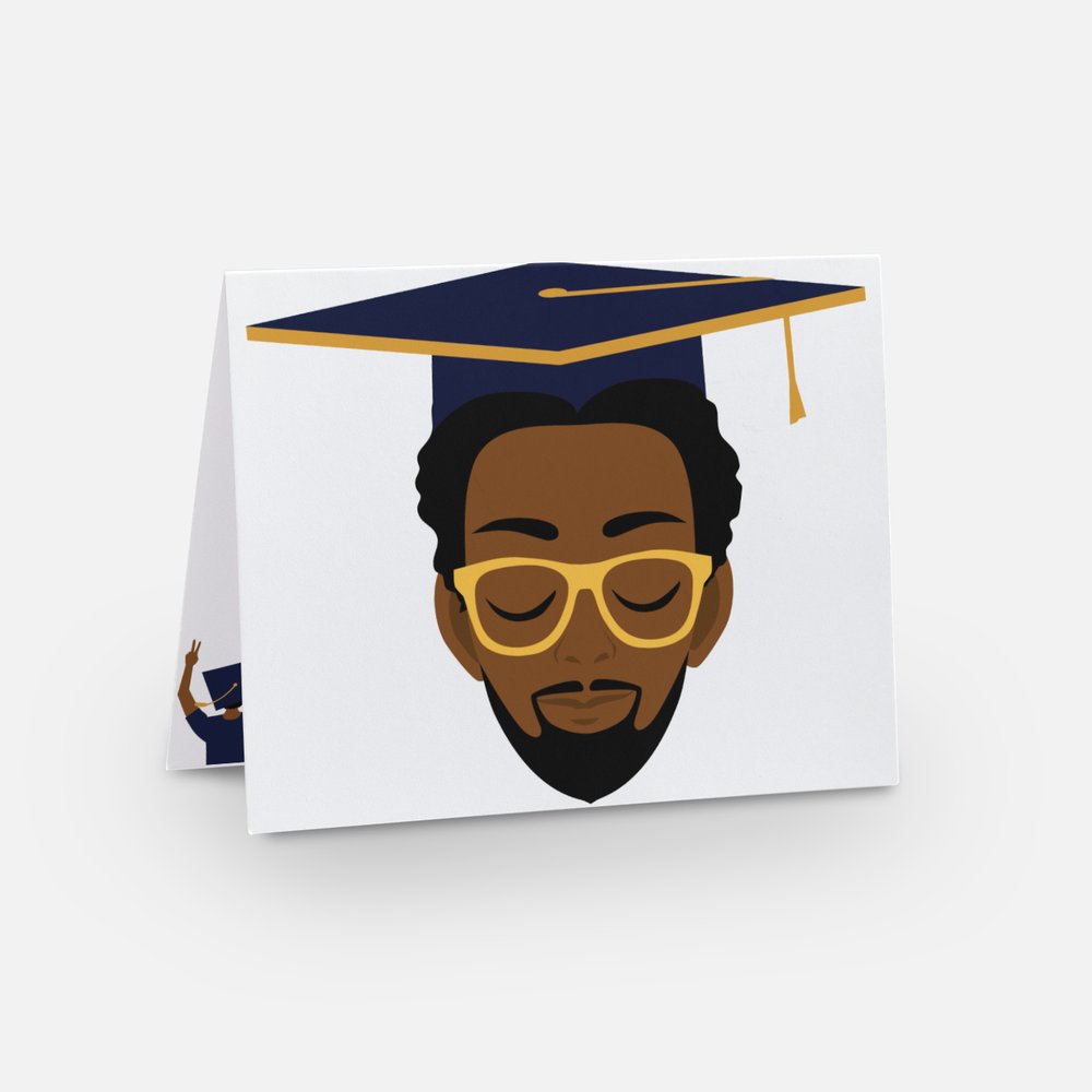 "Grad Greatness" Black Graduation Greeting Card