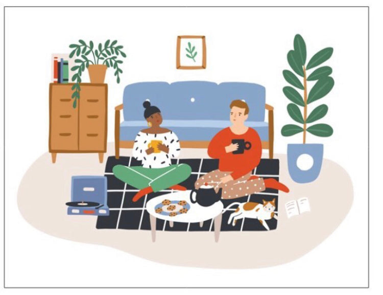 "Picnic For Two" Multiracial Greeting Card