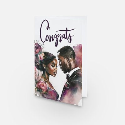 “Timeless Love”, Black Wedding Greeting Card