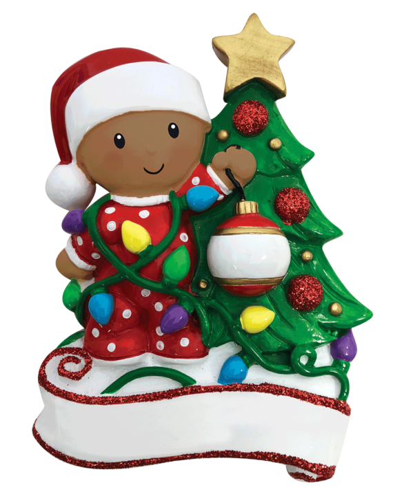 “Kiddie Kringle” Black Christmas Ornament