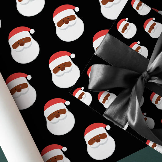 “Ebony Santa”, Gift Wrap Paper