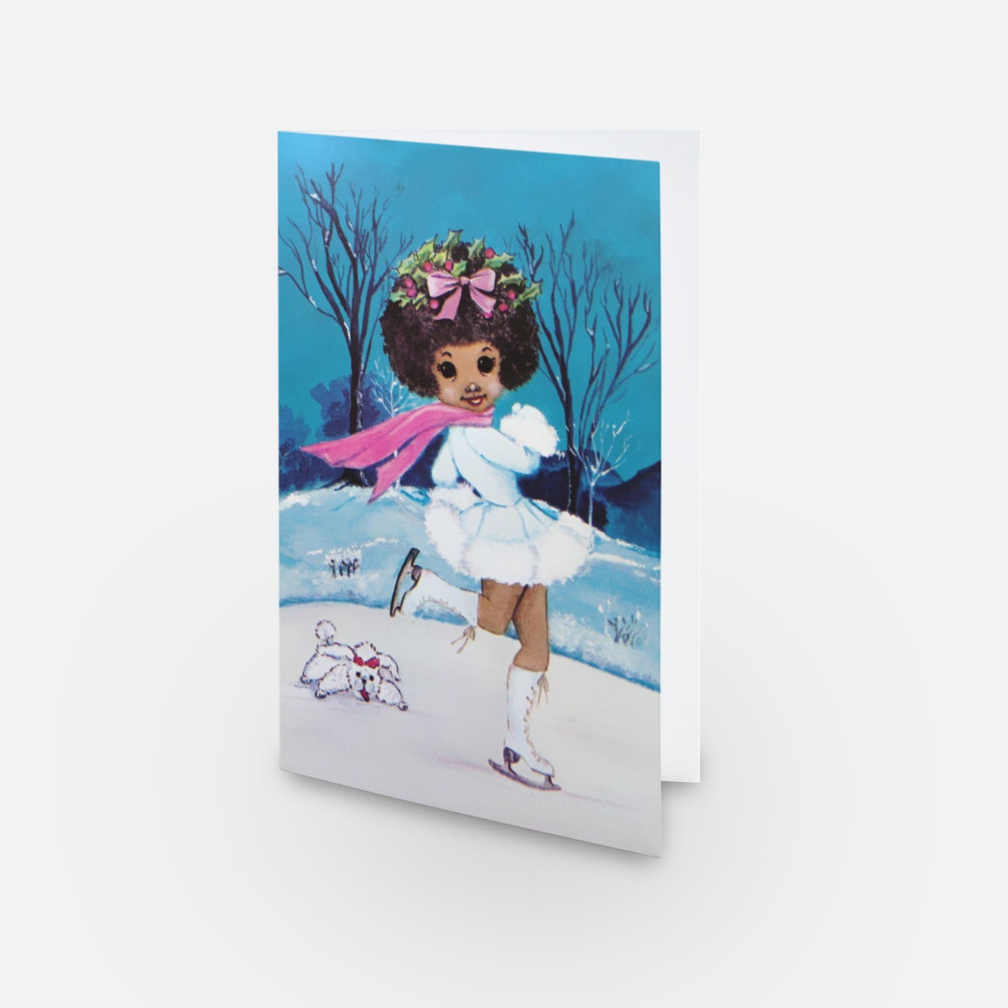 “Winter Wonderland”, Black Christmas Greeting Card