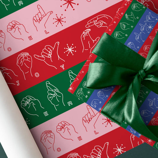 “Signs of the Season Asl” (Sign Language) Gift Wrap Paper