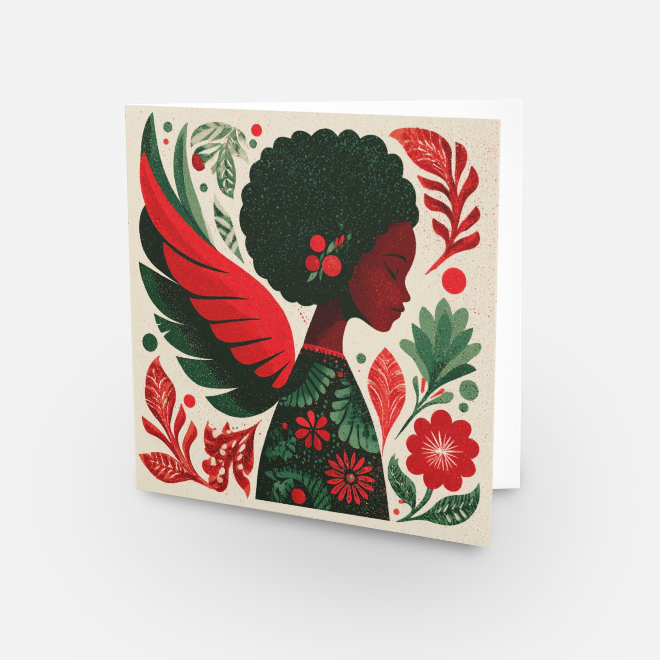 “Evergreen Grace” Afrocentric Christmas Greeting Catd