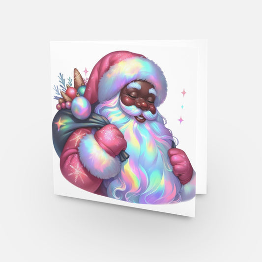 “Holiday Glow-Up”, Afrocentric Christmas Greeting Card