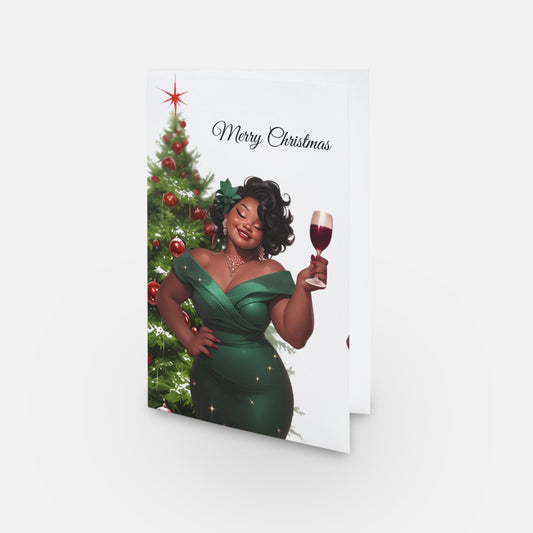 “Cheers to Christmas” Afrocentric Christmas Greeting Card
