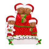 “Night Before Christmas” Black Family of Four Christmas Ornament