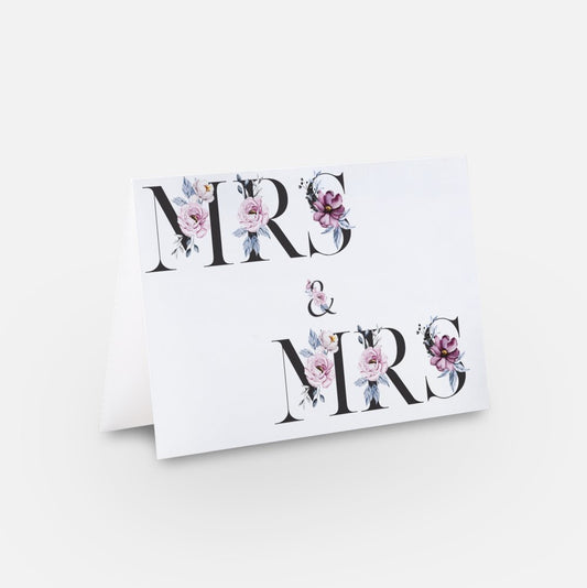 "Mrs. + Mrs." LGBTQ2S+ Wedding Greeting Cards