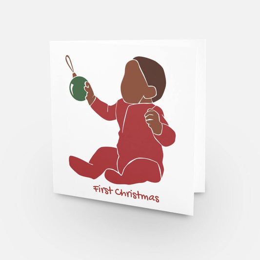 "Baby’s First" Black Christmas Greeting Card