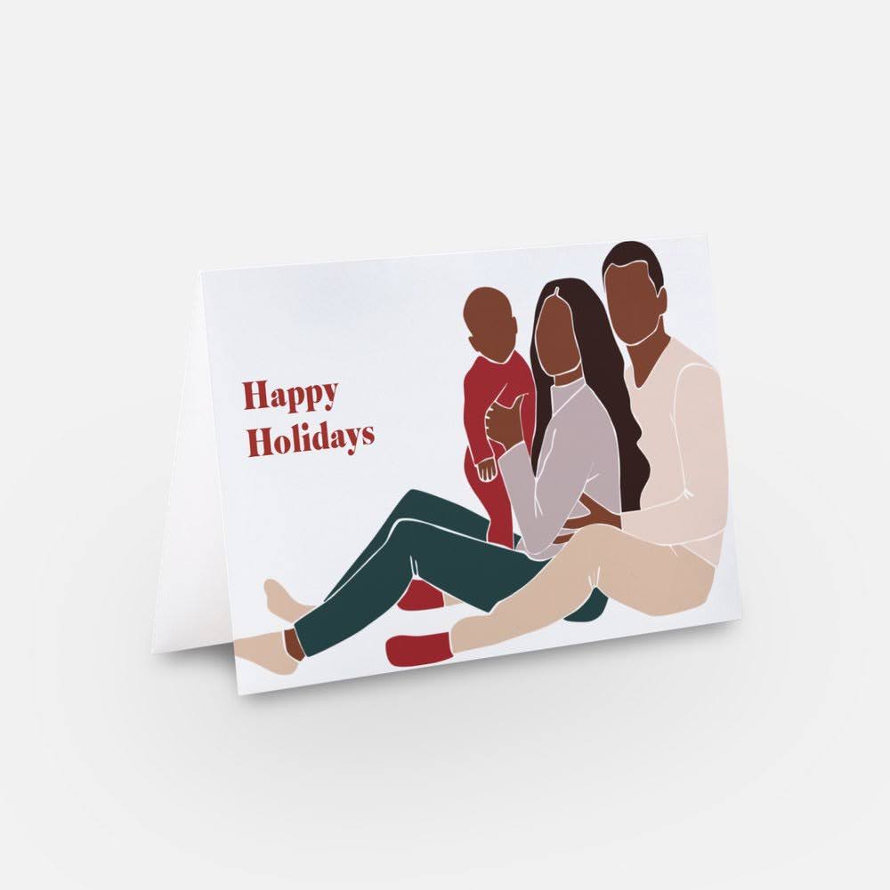 "From Us To You" Black Christmas Greeting Card