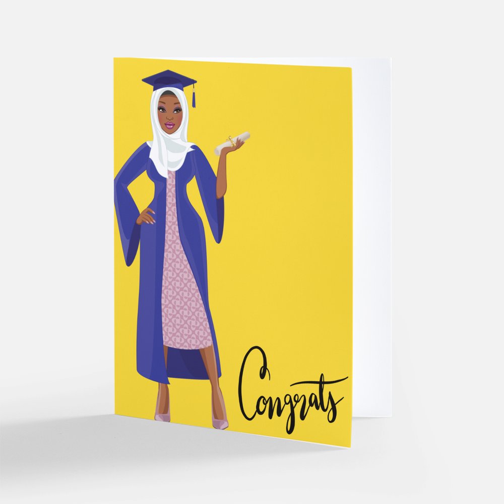 "Go Girl" Black Graduation Greeting Card