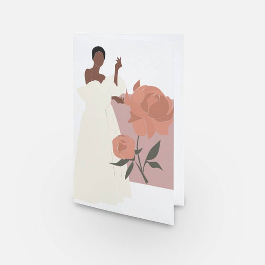 "Here Comes The Bride" Black Wedding Greeting Card